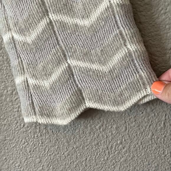 Amina Rubinacci Made In Italy Long Sleeve Wool Blend Chevron Sweater Dress 42 6 - Picture 4 of 7